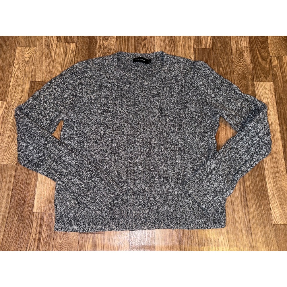 The Limited Womens Grey Marled Wool Angora Blend Cable Knit Sweater L CFTL0056‎
